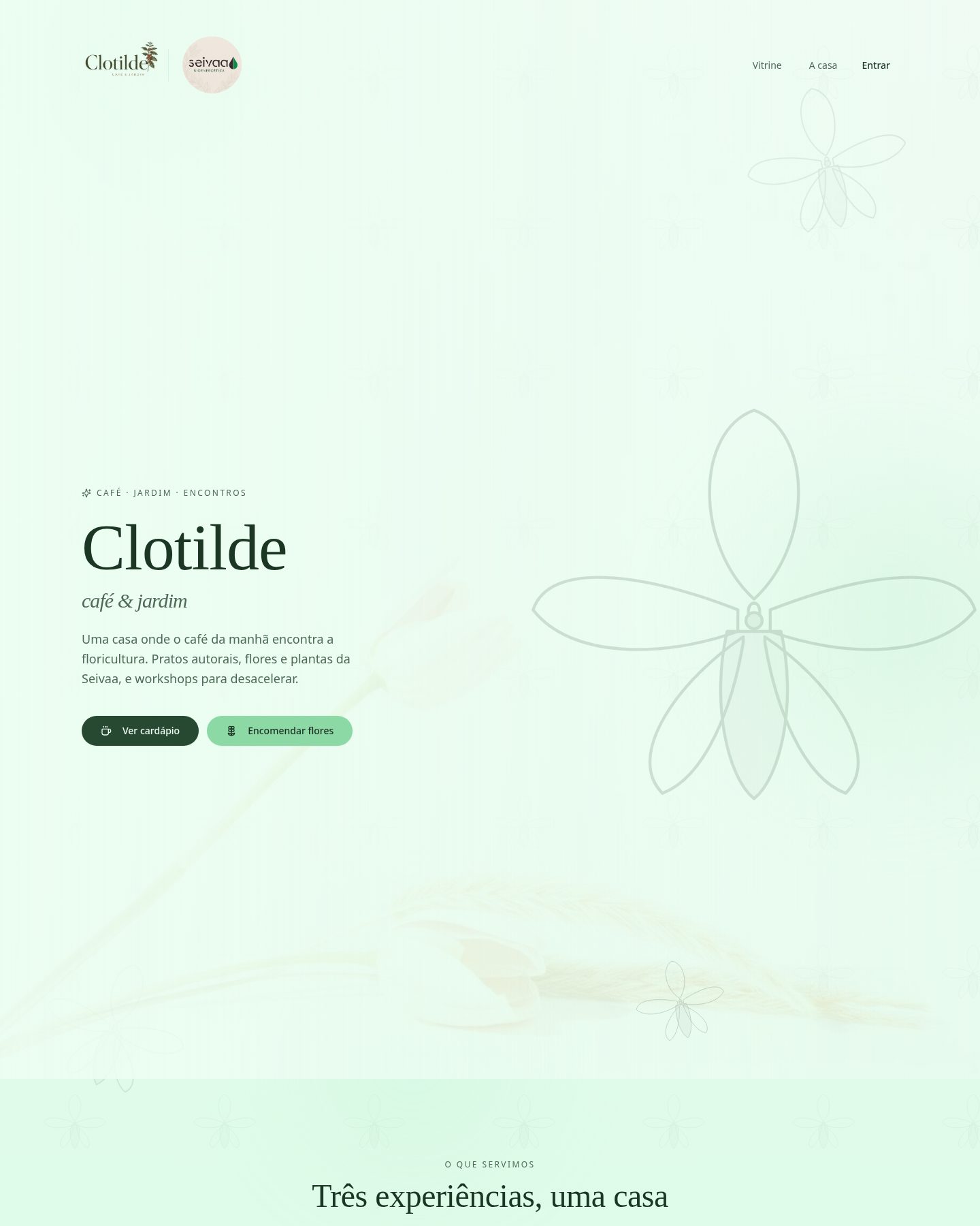 Preview do site Clotilde Café & Jardim
