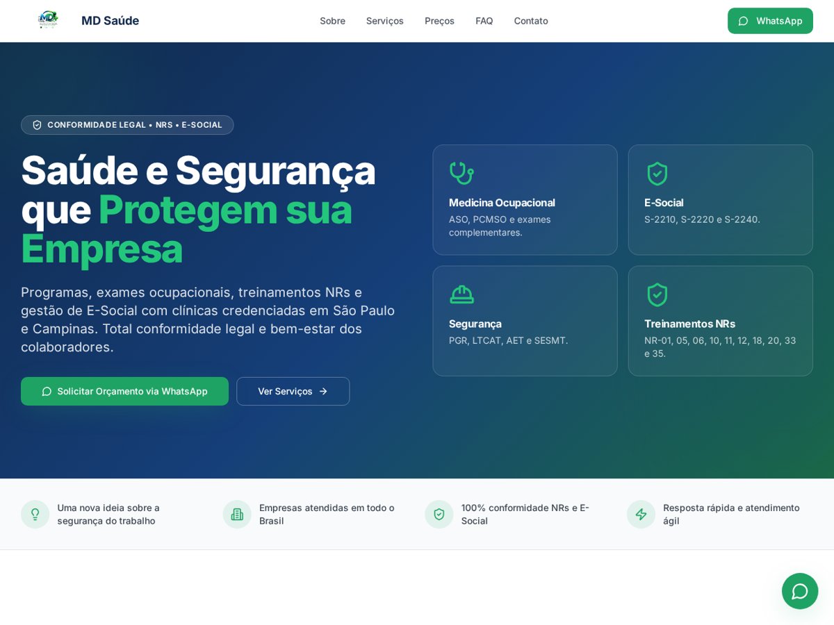 Preview do site MD Saúde Ocupacional